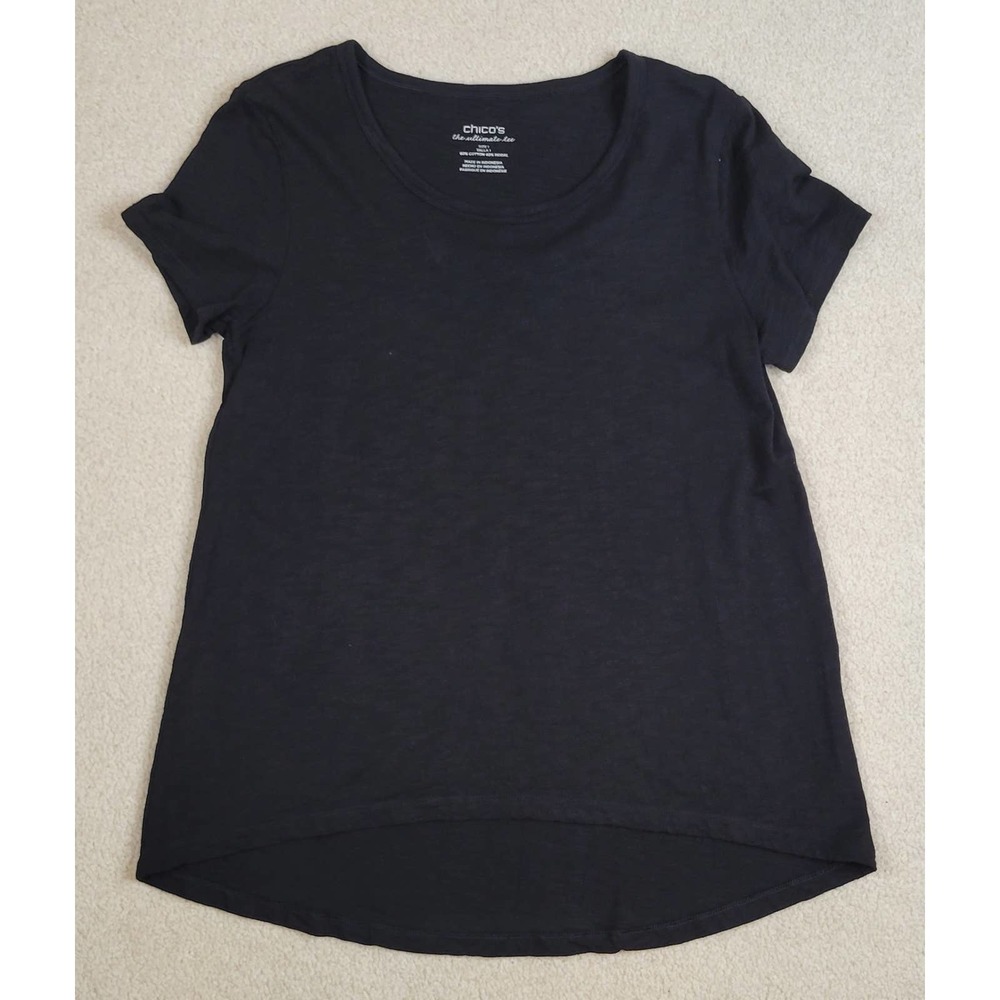 Chico's Black The Ultimate Tee Size 1 8/10 Short Sleeve